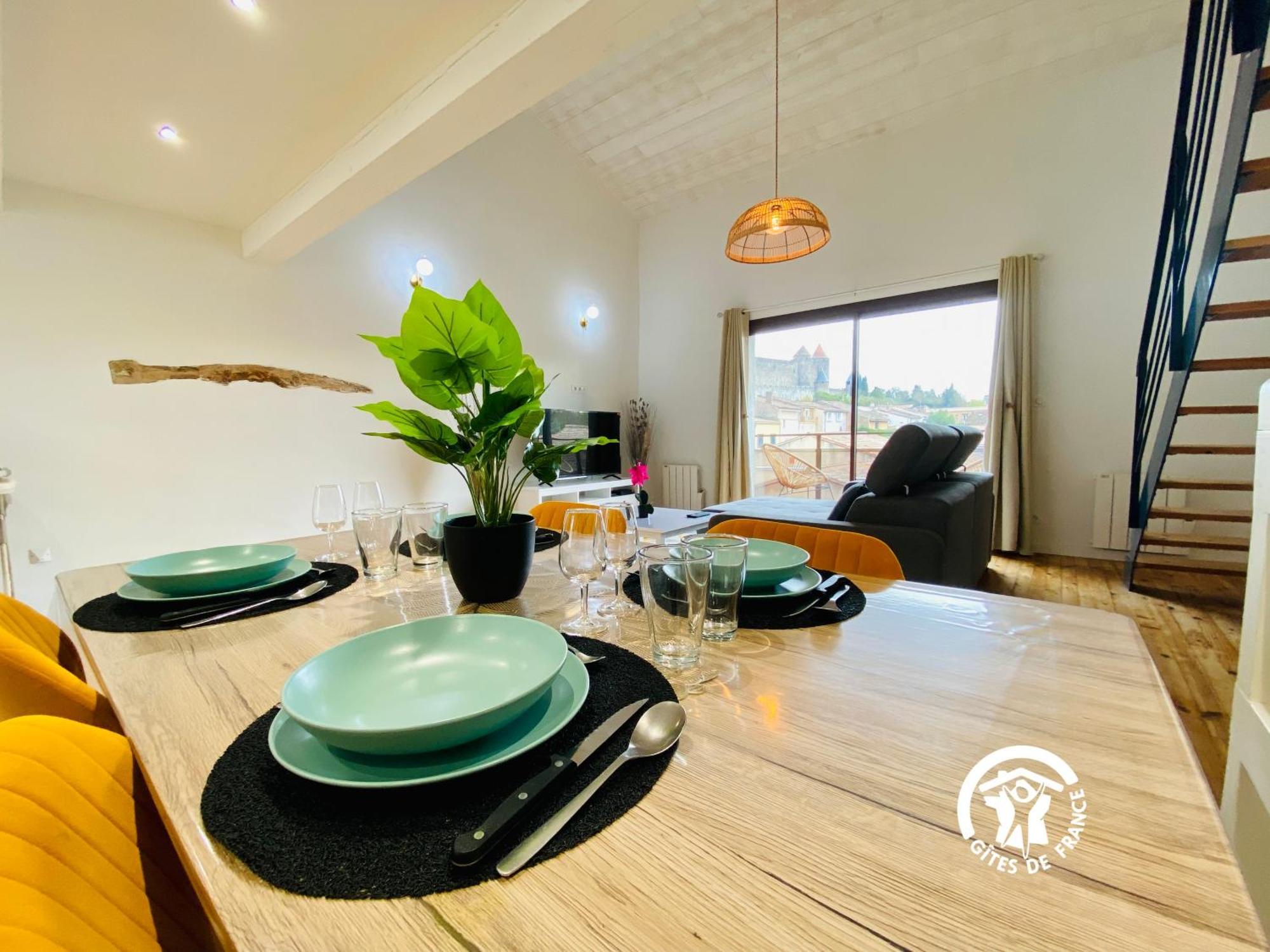 Loft Cocon Climatise - Imprenable Vue Sur Le Chateau Comtal Carcassonne Dış mekan fotoğraf